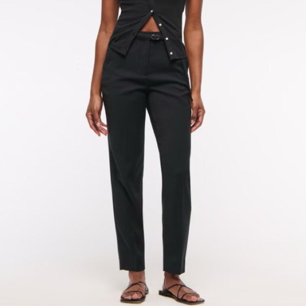 Abercrombie High Rise Belted Ankle Straight Pant 26